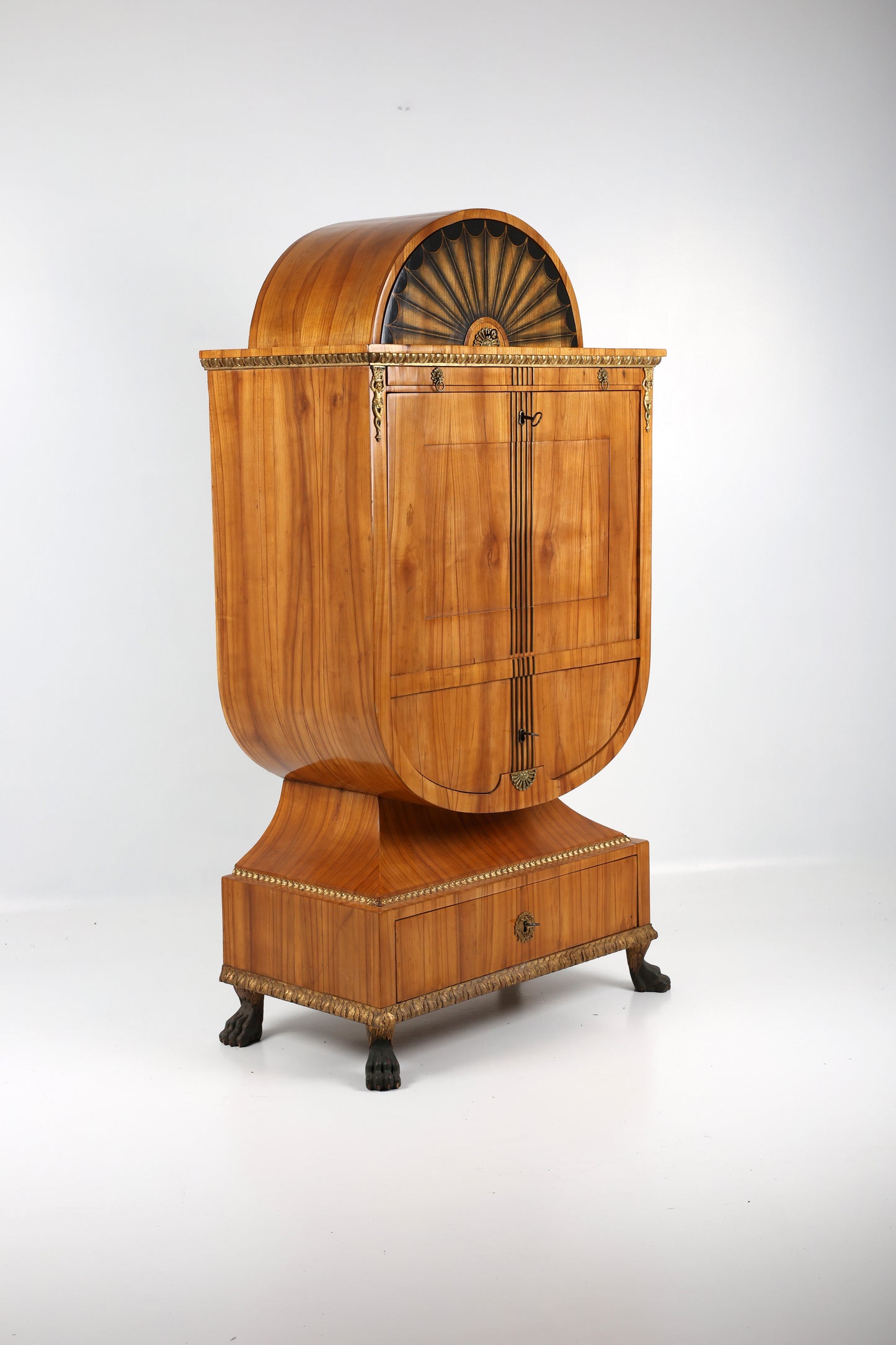 Biedermeier Lyrasekretär in Kirschbaum Wien um 1815