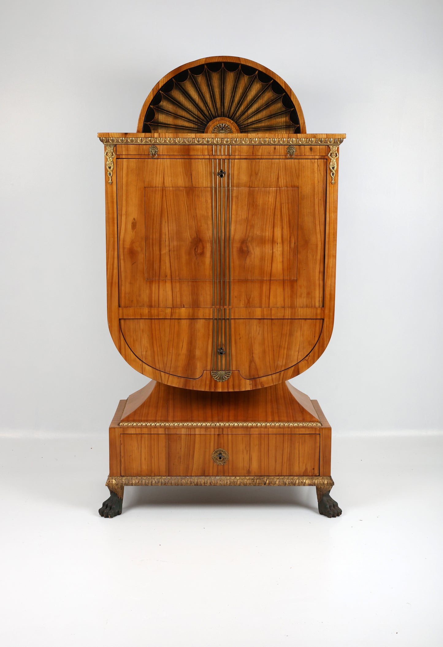 Biedermeier Lyrasekretär in Kirschbaum Wien um 1815