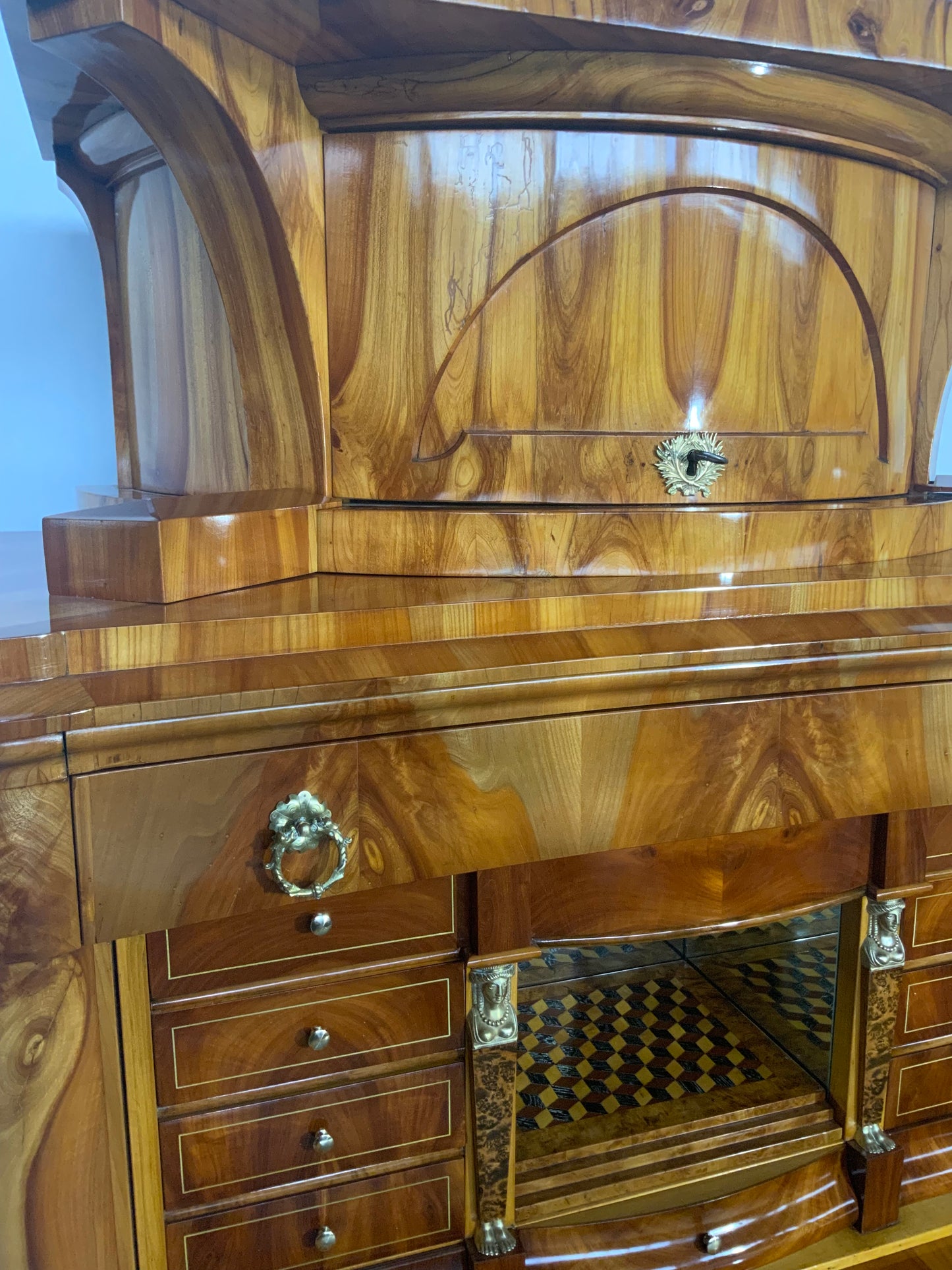 Biedermeier Sekretär Obstholz 1828