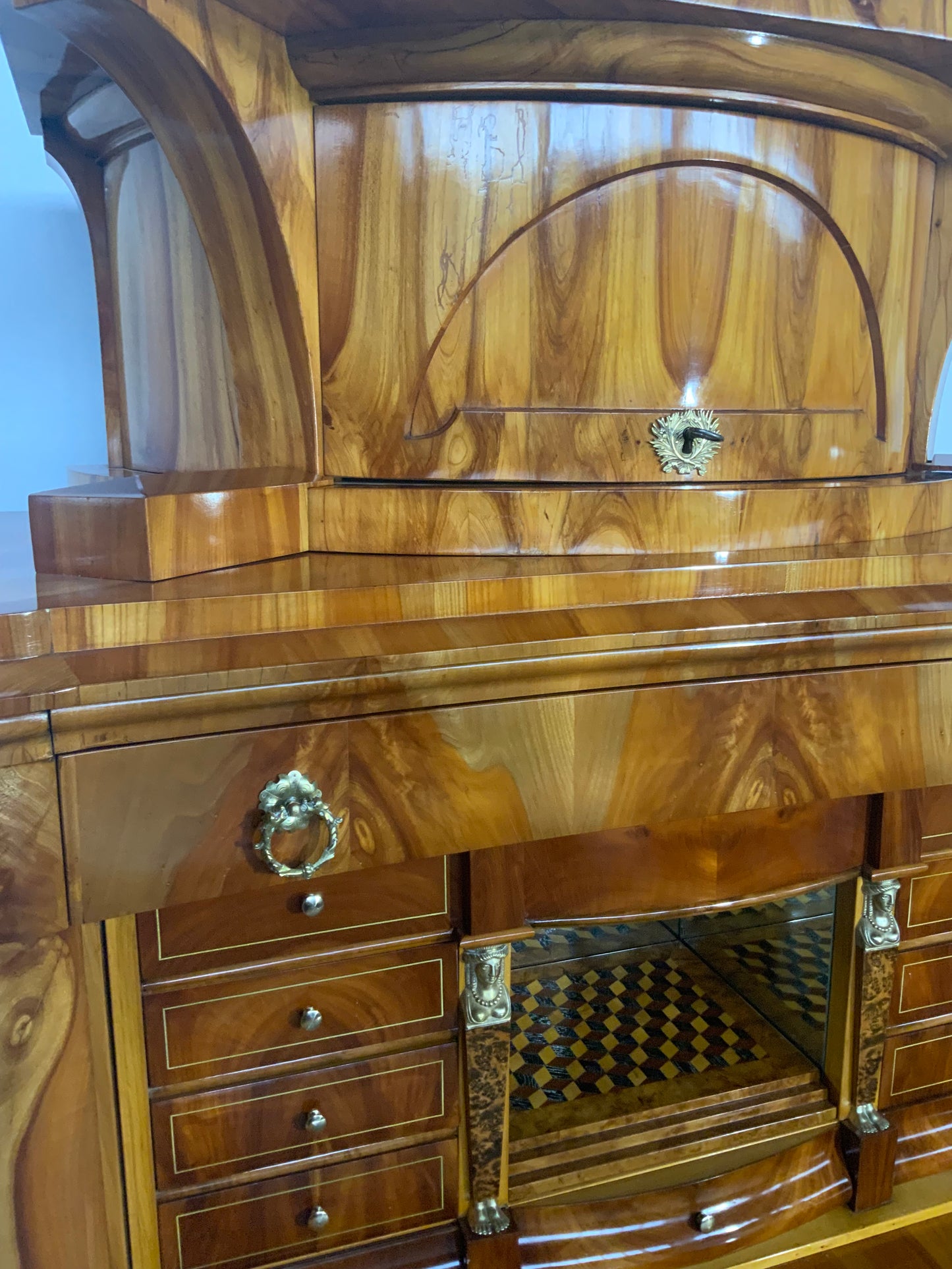 Biedermeier Sekretär Obstholz 1828