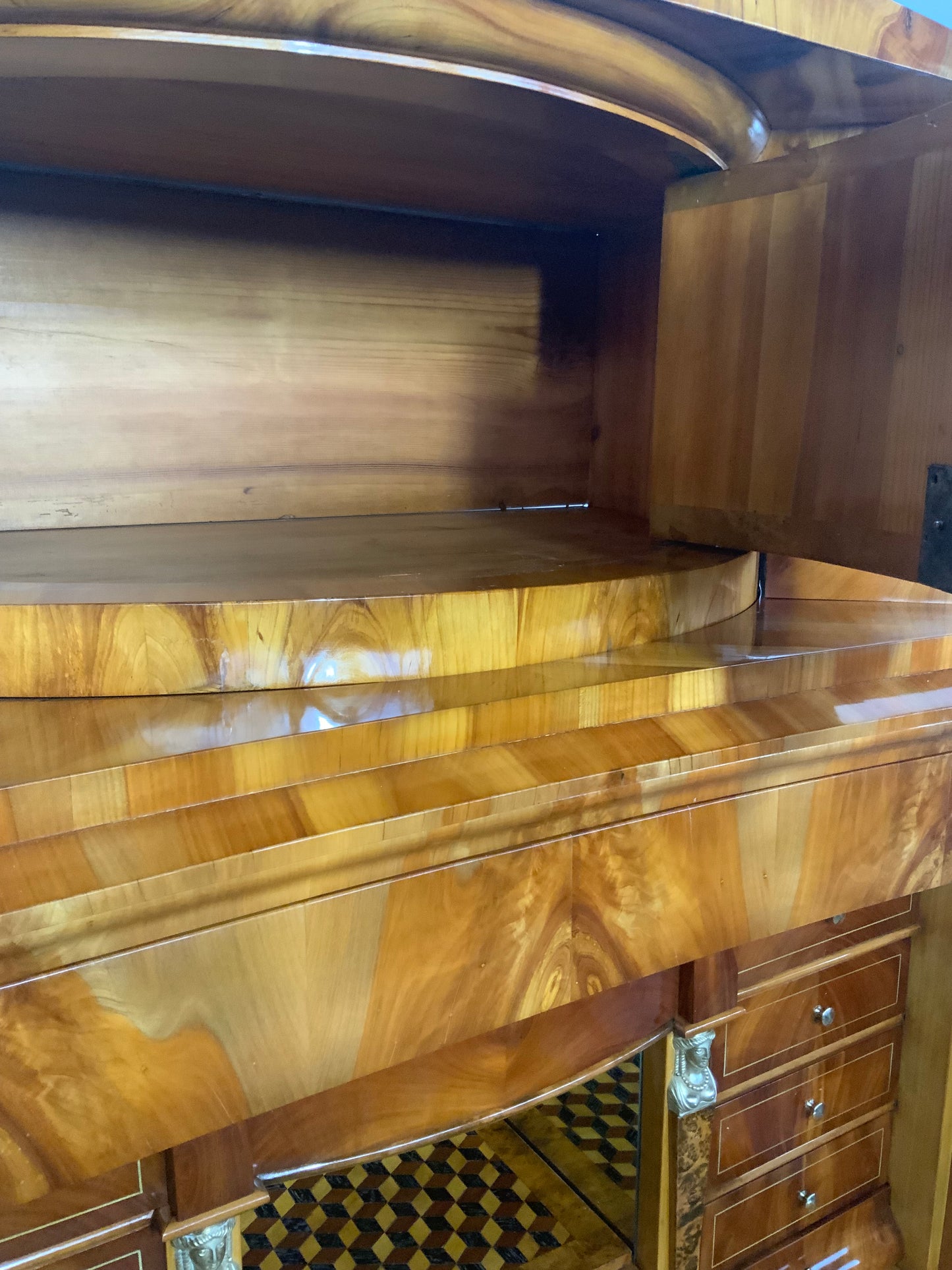 Biedermeier Sekretär Obstholz 1828