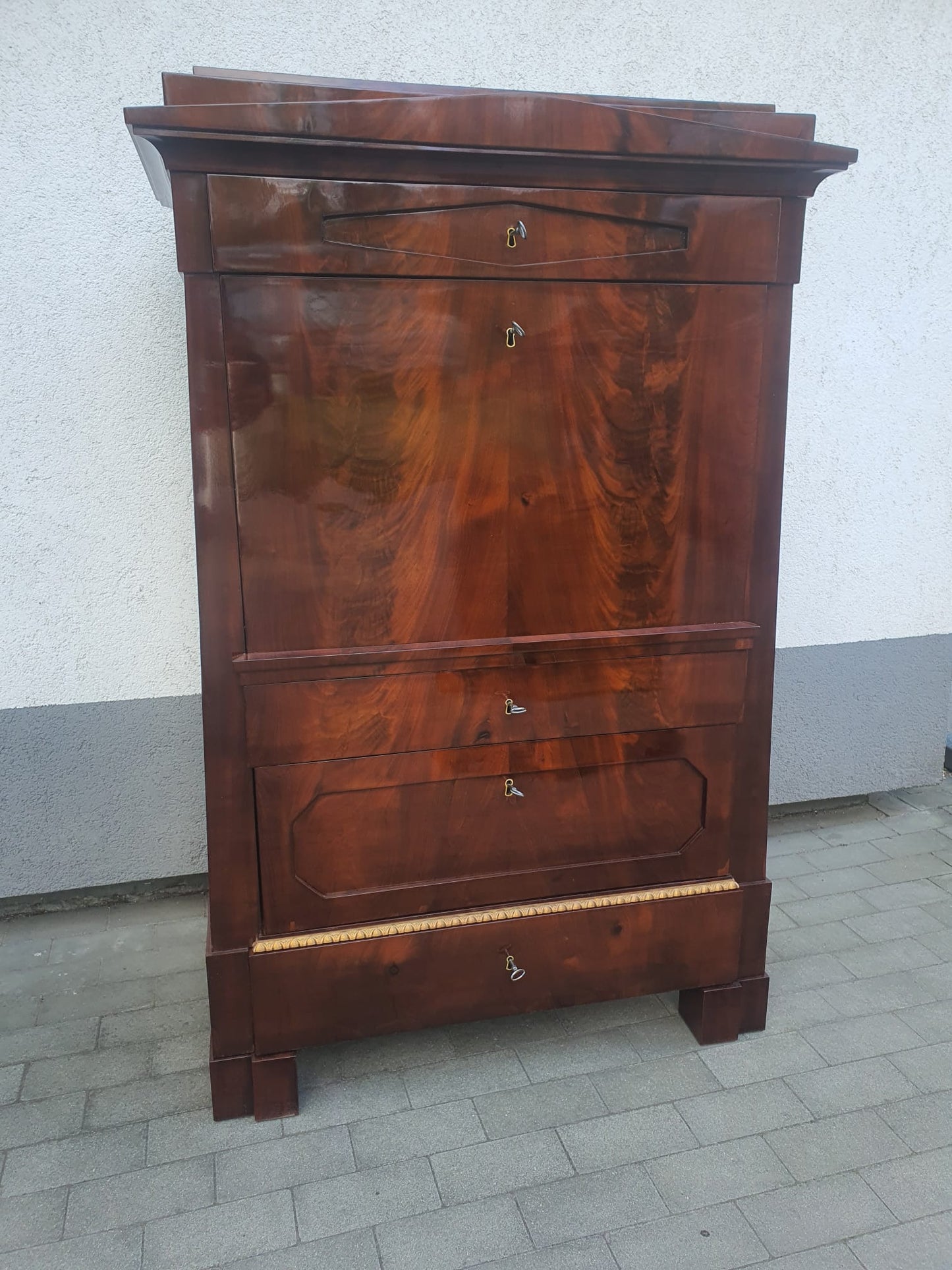 Konischer Biedermeier Damensekretär Mahagoni um 1820