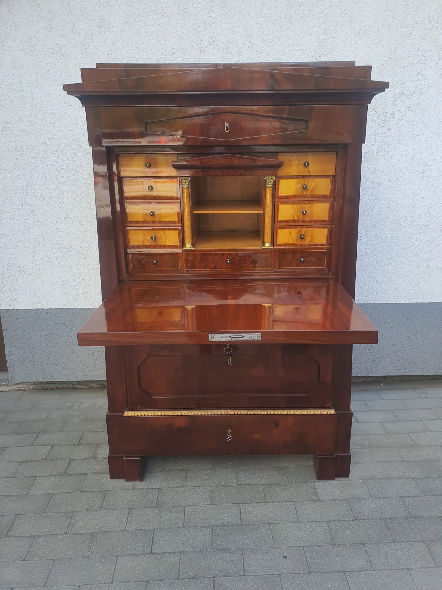 Konischer Biedermeier Damensekretär Mahagoni um 1820