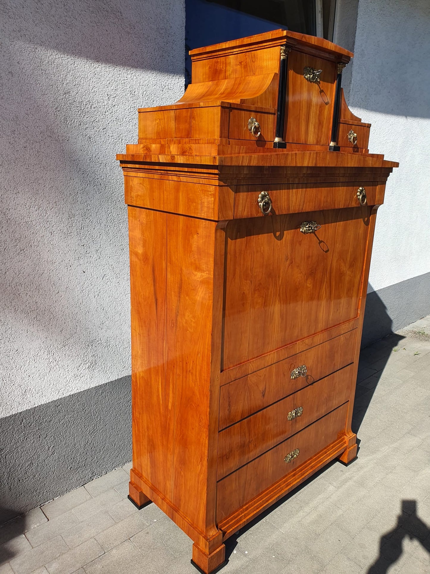 Originaler Biedermeier Sekretär in Kirschbaum Dresden um 1820