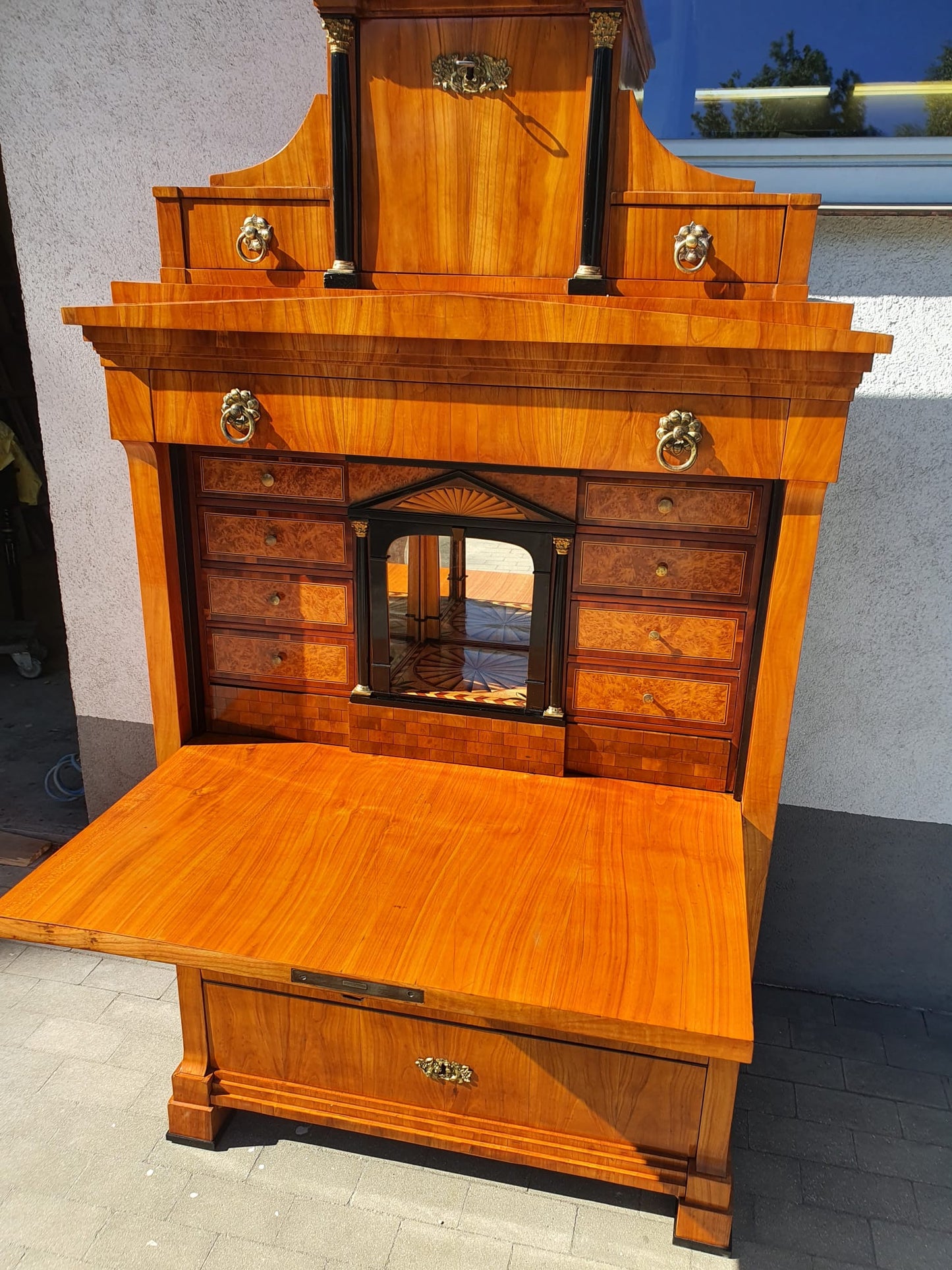 Originaler Biedermeier Sekretär in Kirschbaum Dresden um 1820