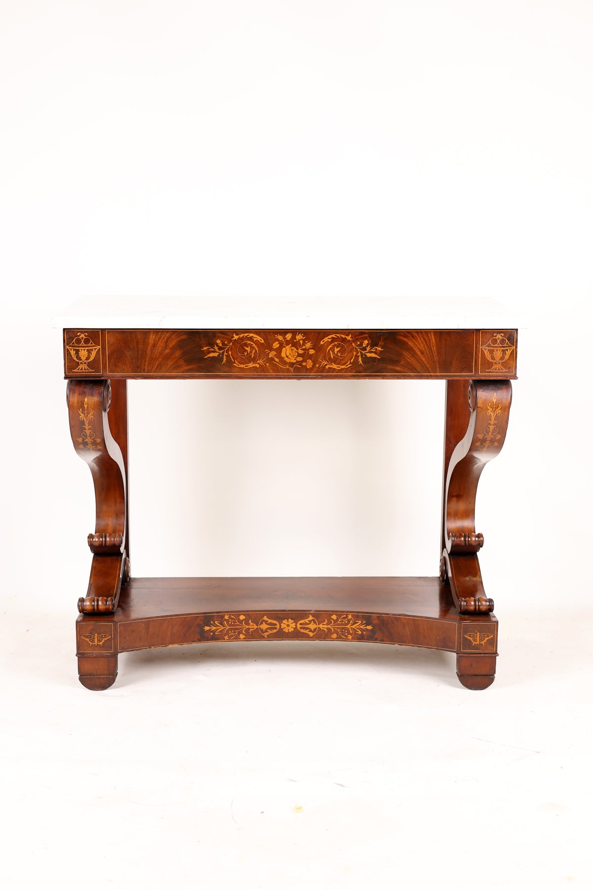 Biedermeier Konsole intarsiert in Mahagoni um 1830