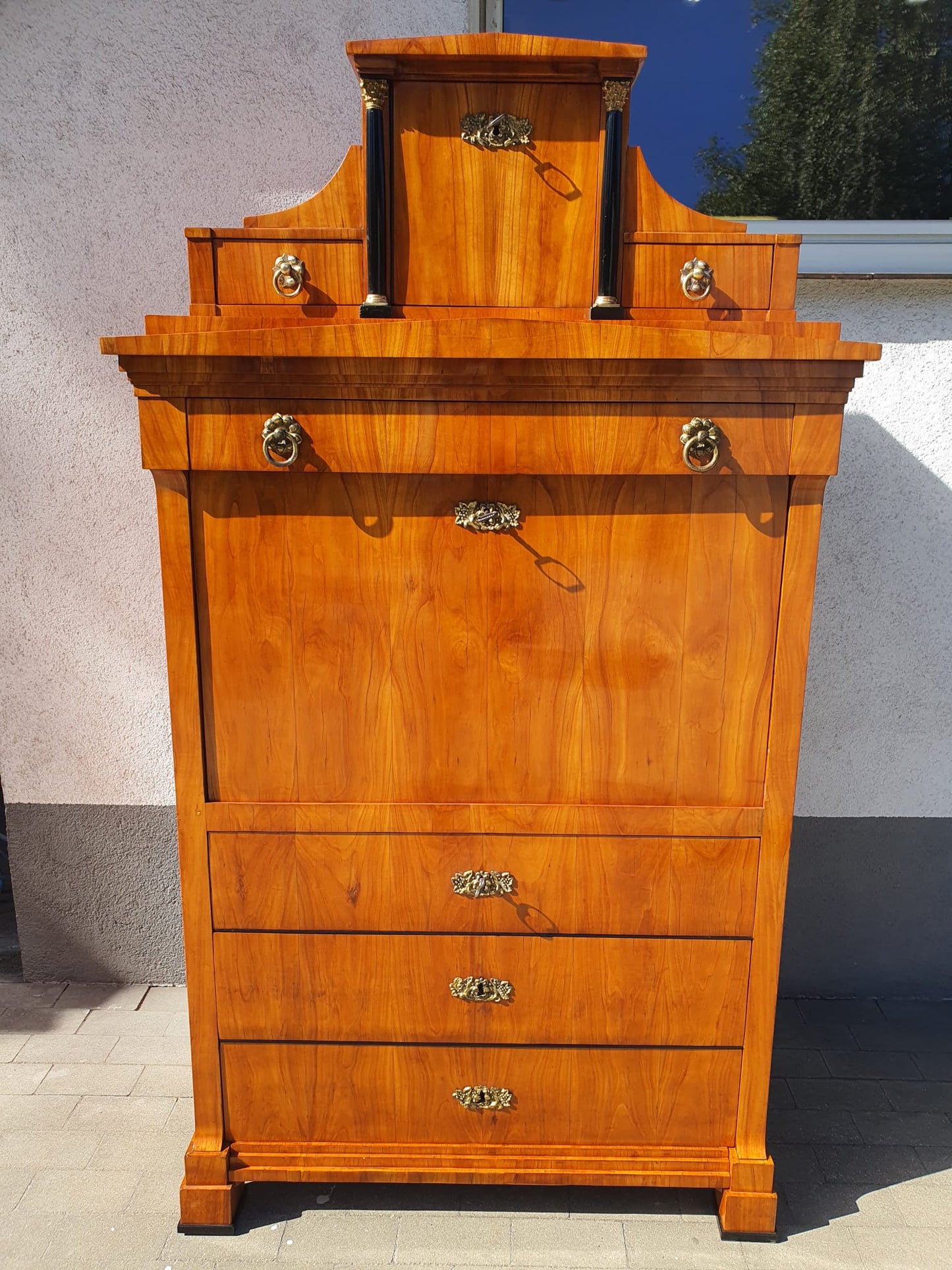 Originaler Biedermeier Sekretär in Kirschbaum Dresden um 1820