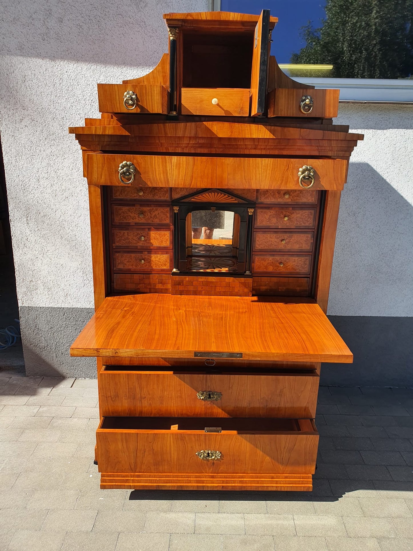 Originaler Biedermeier Sekretär in Kirschbaum Dresden um 1820
