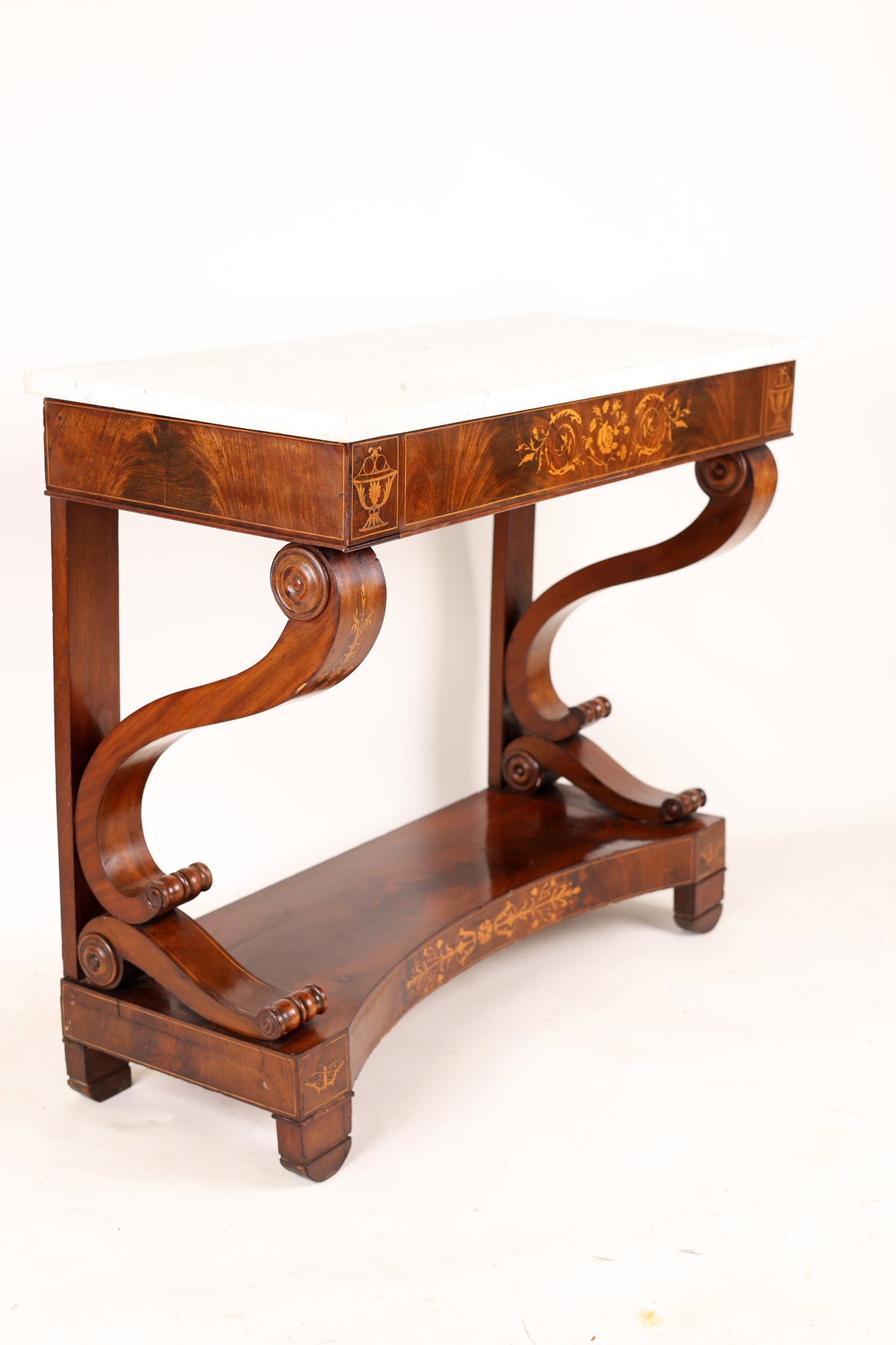 Biedermeier Konsole intarsiert in Mahagoni um 1830