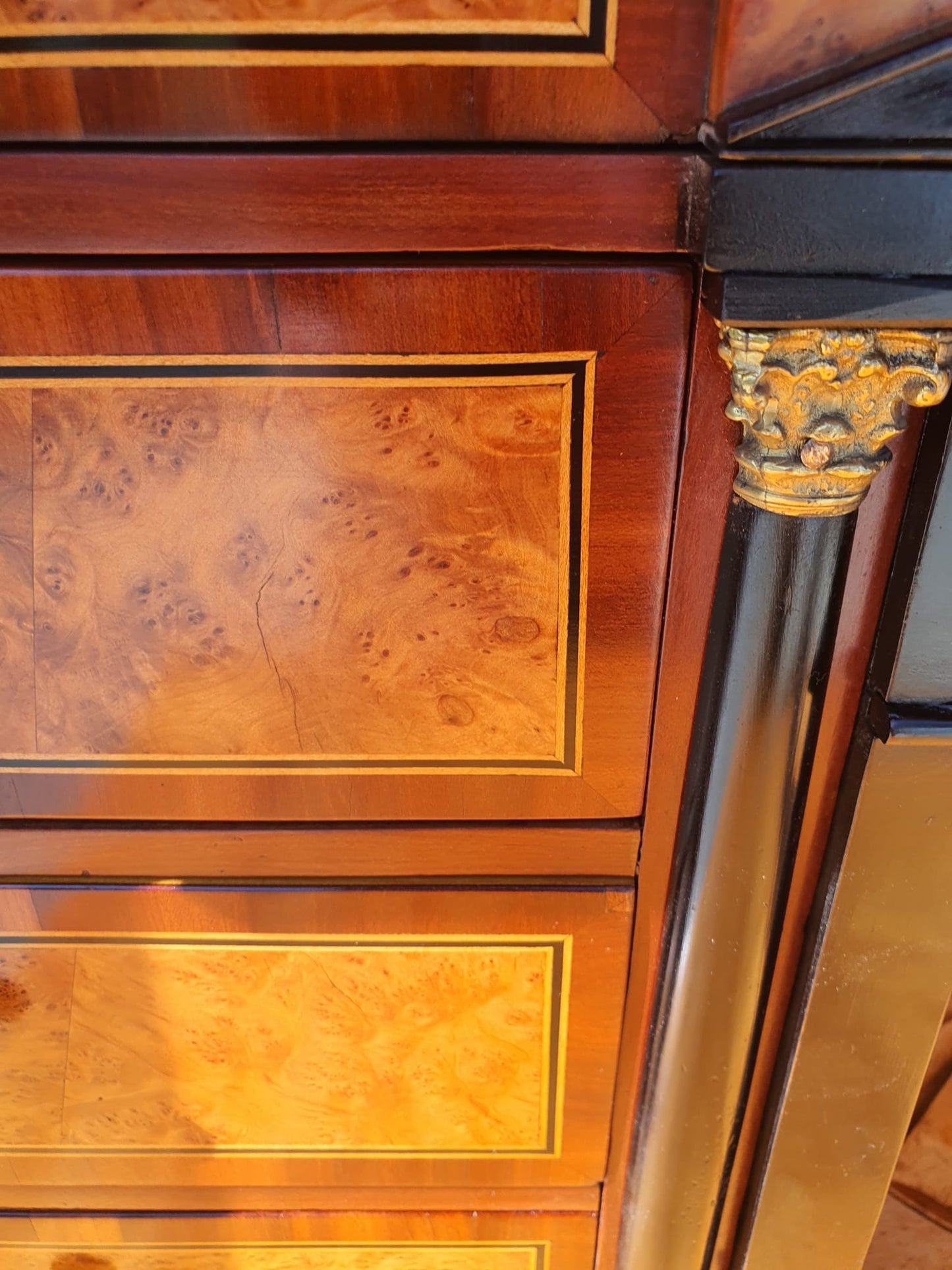 Originaler Biedermeier Sekretär in Kirschbaum Dresden um 1820
