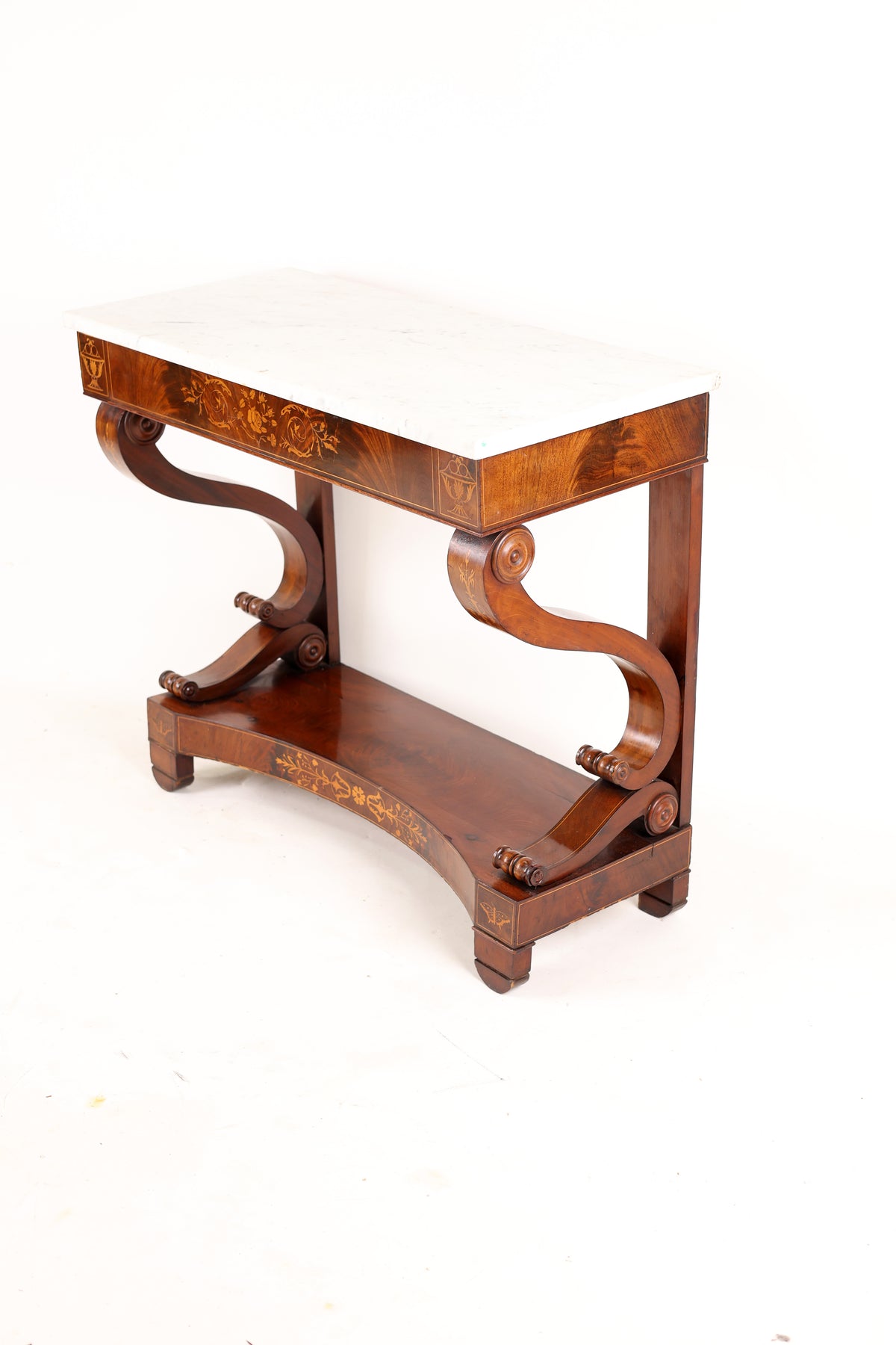 Biedermeier Konsole intarsiert in Mahagoni um 1830