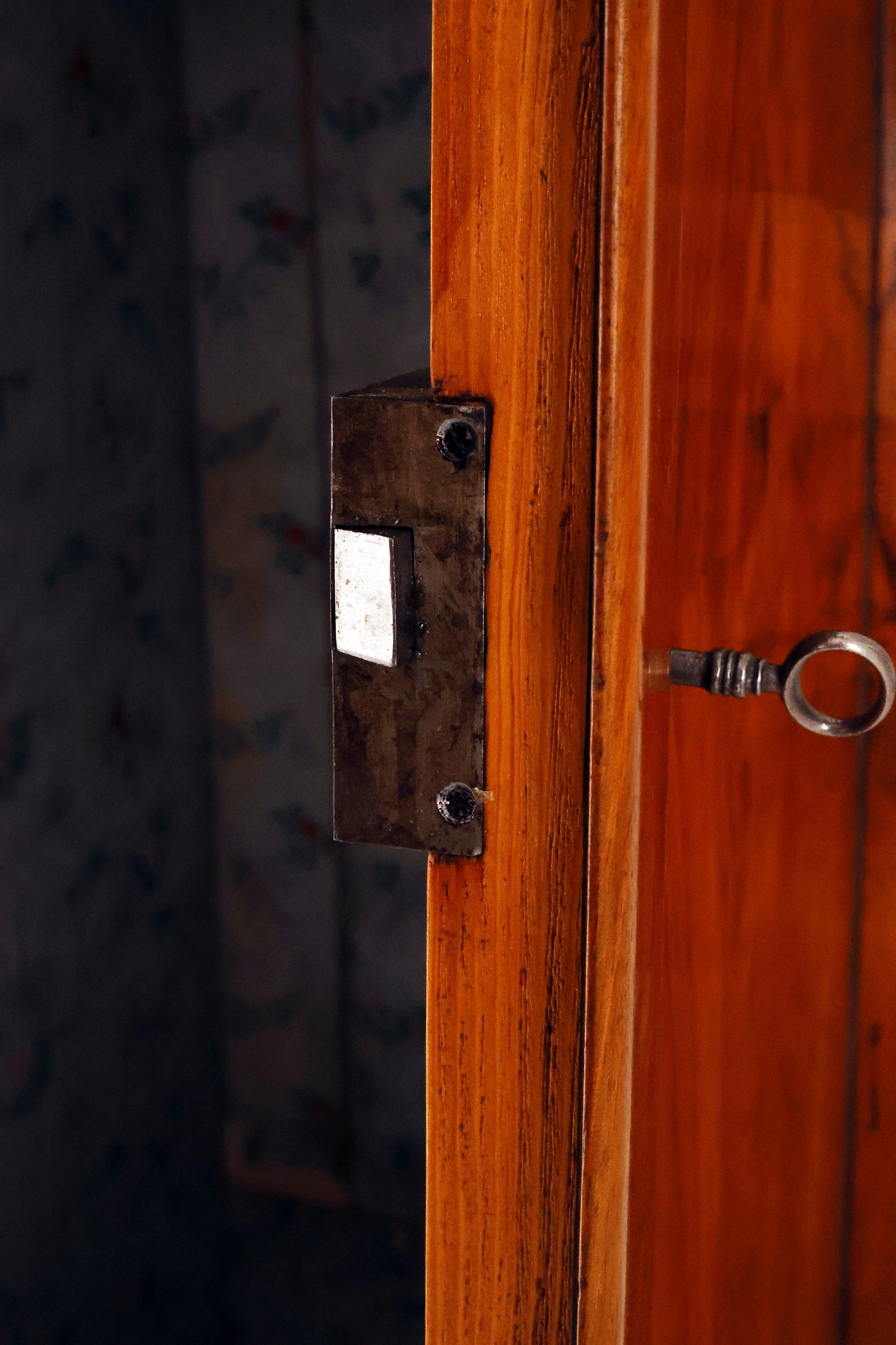 Biedermeier Dielenschrank in Nussbaum um 1820