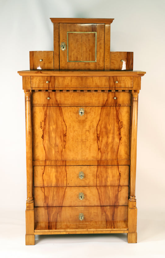Biedermeier Sekretär in Apfelholz um 1820