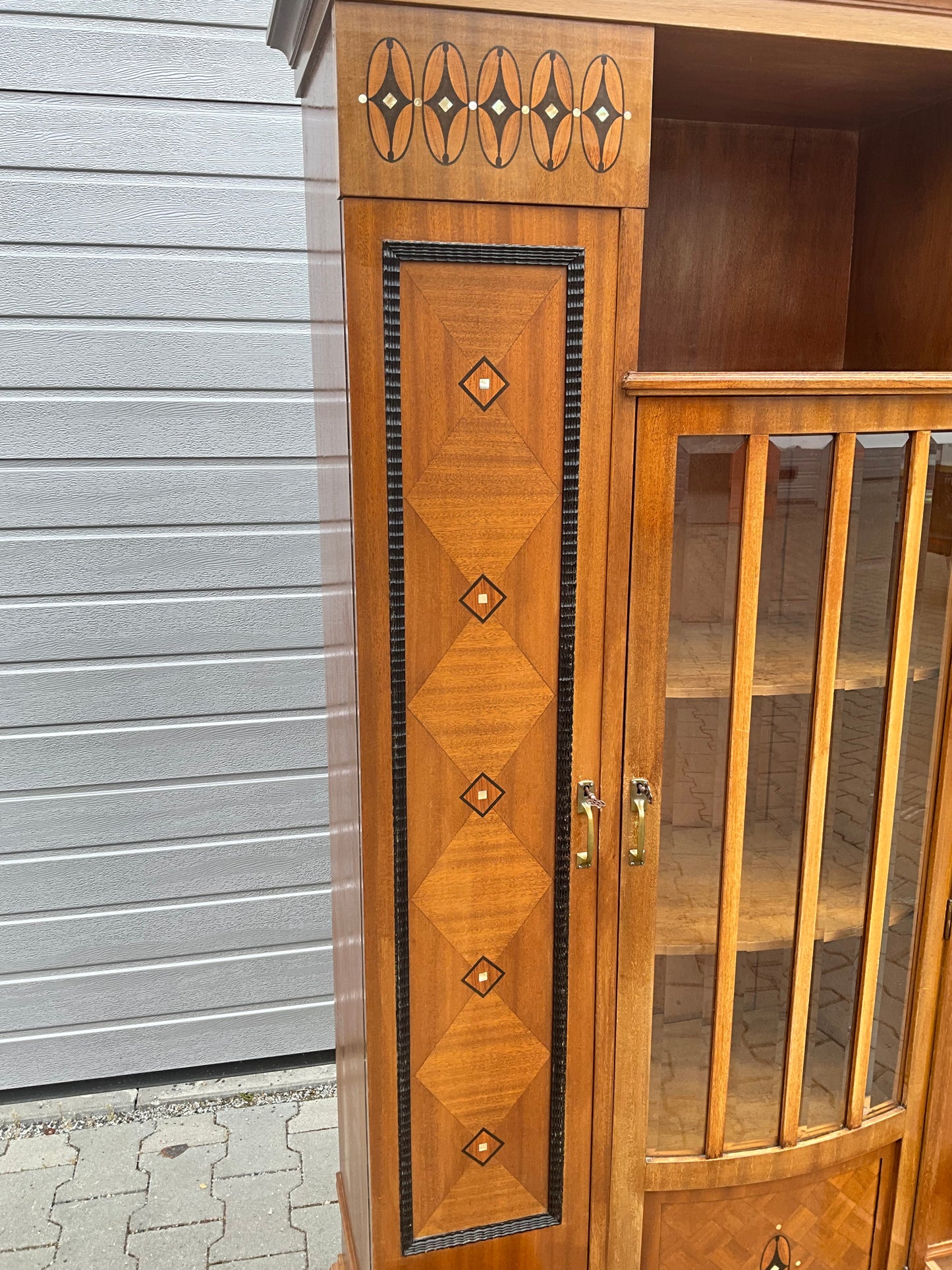 Art Deco Vitrine in Mahagoni um 1920