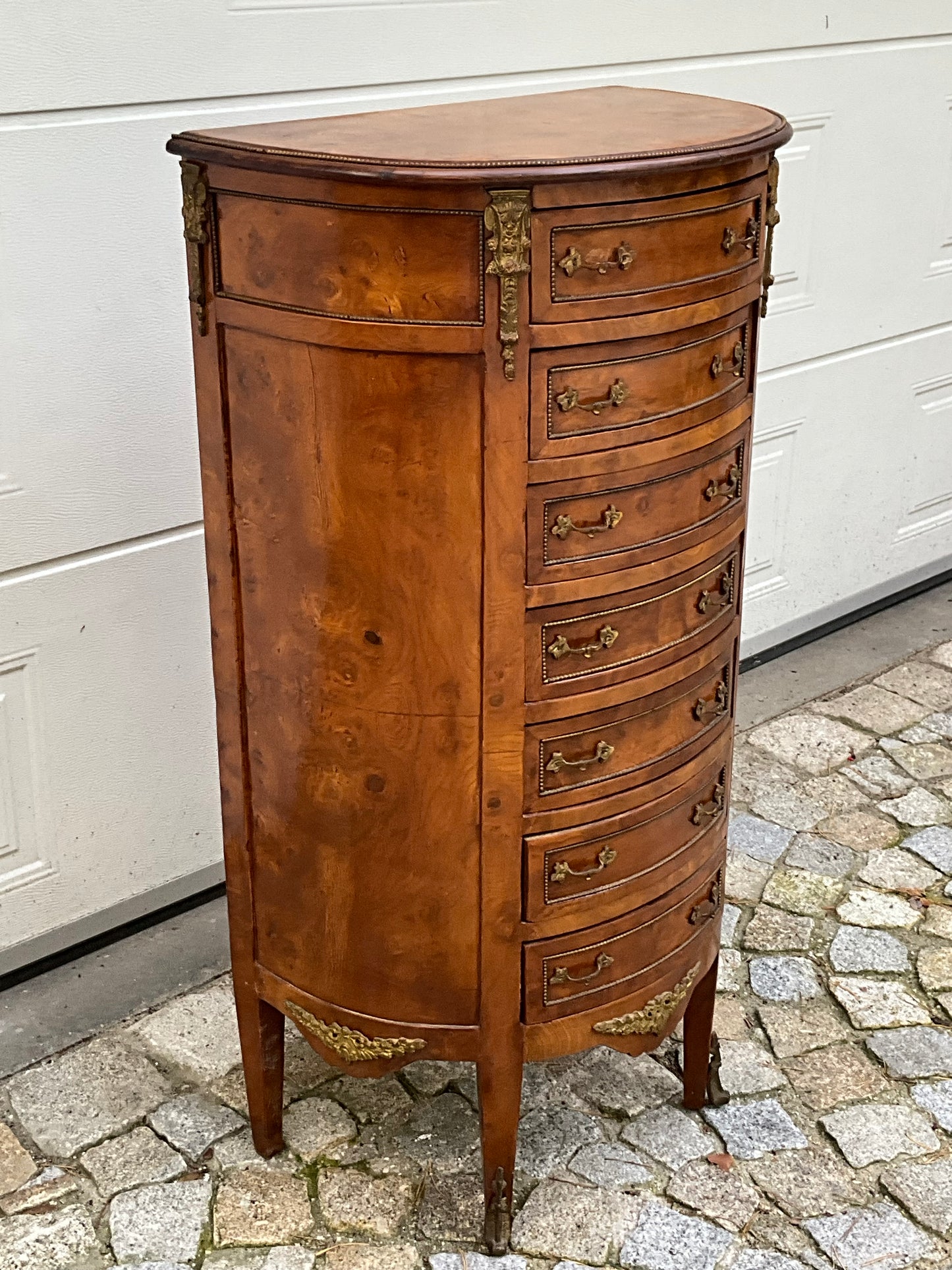 Demi Lune Hochkommode in Esche Stilmöbel
