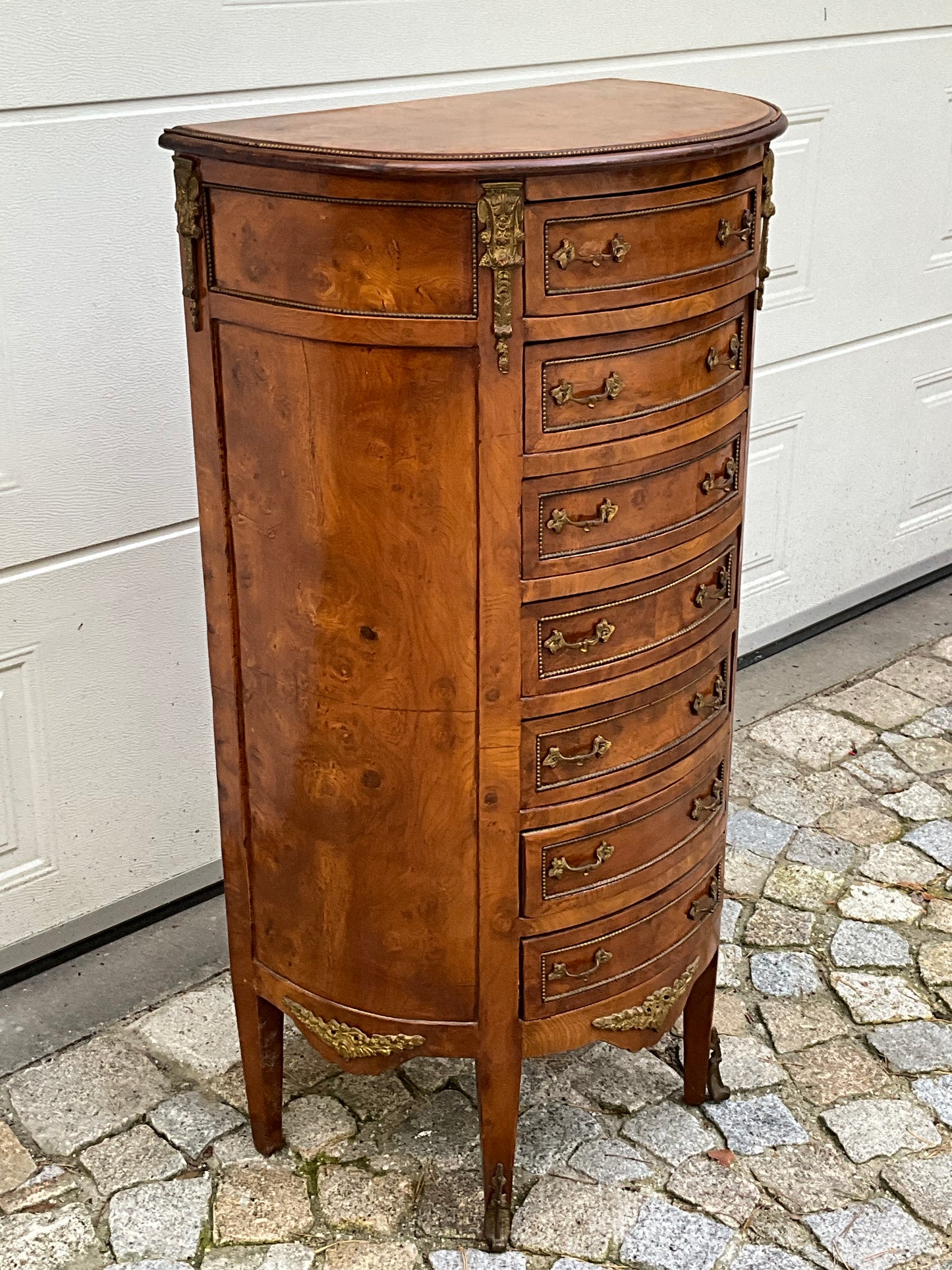 Demi Lune Hochkommode in Esche Stilmöbel