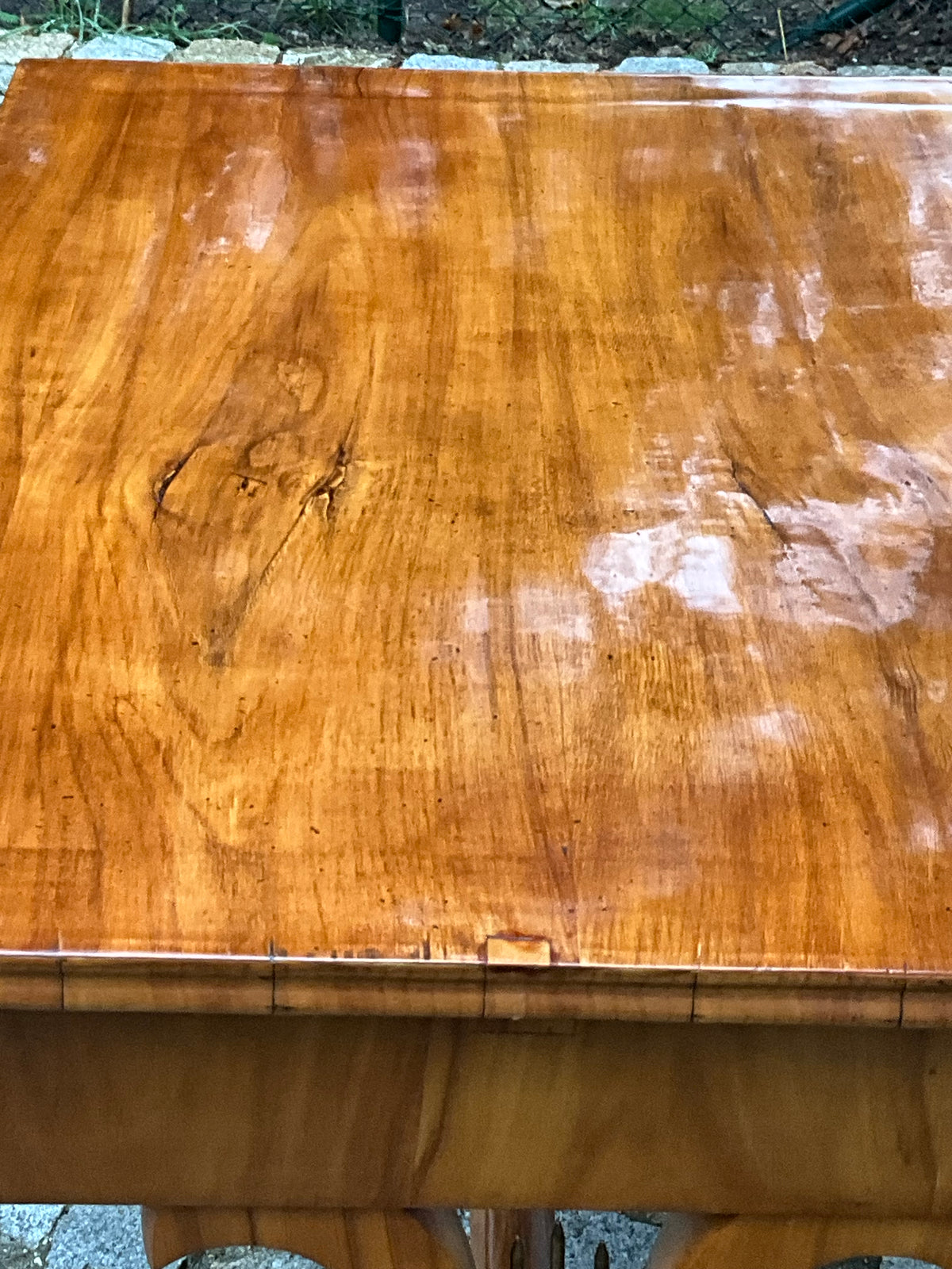 Biedermeier Lyra Schreibtisch in Kirschbaum um 1830