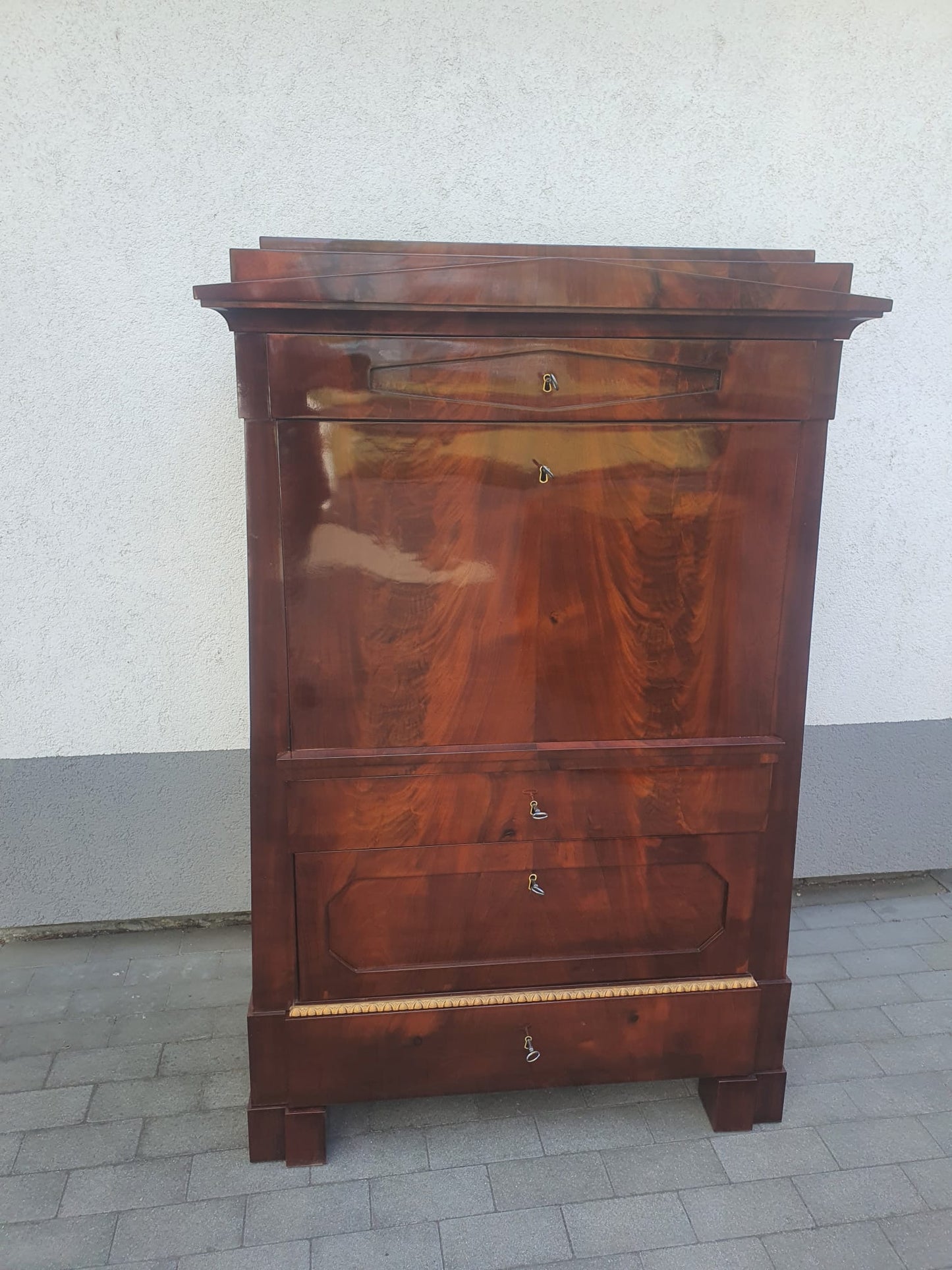 Konischer Biedermeier Damensekretär Mahagoni um 1820