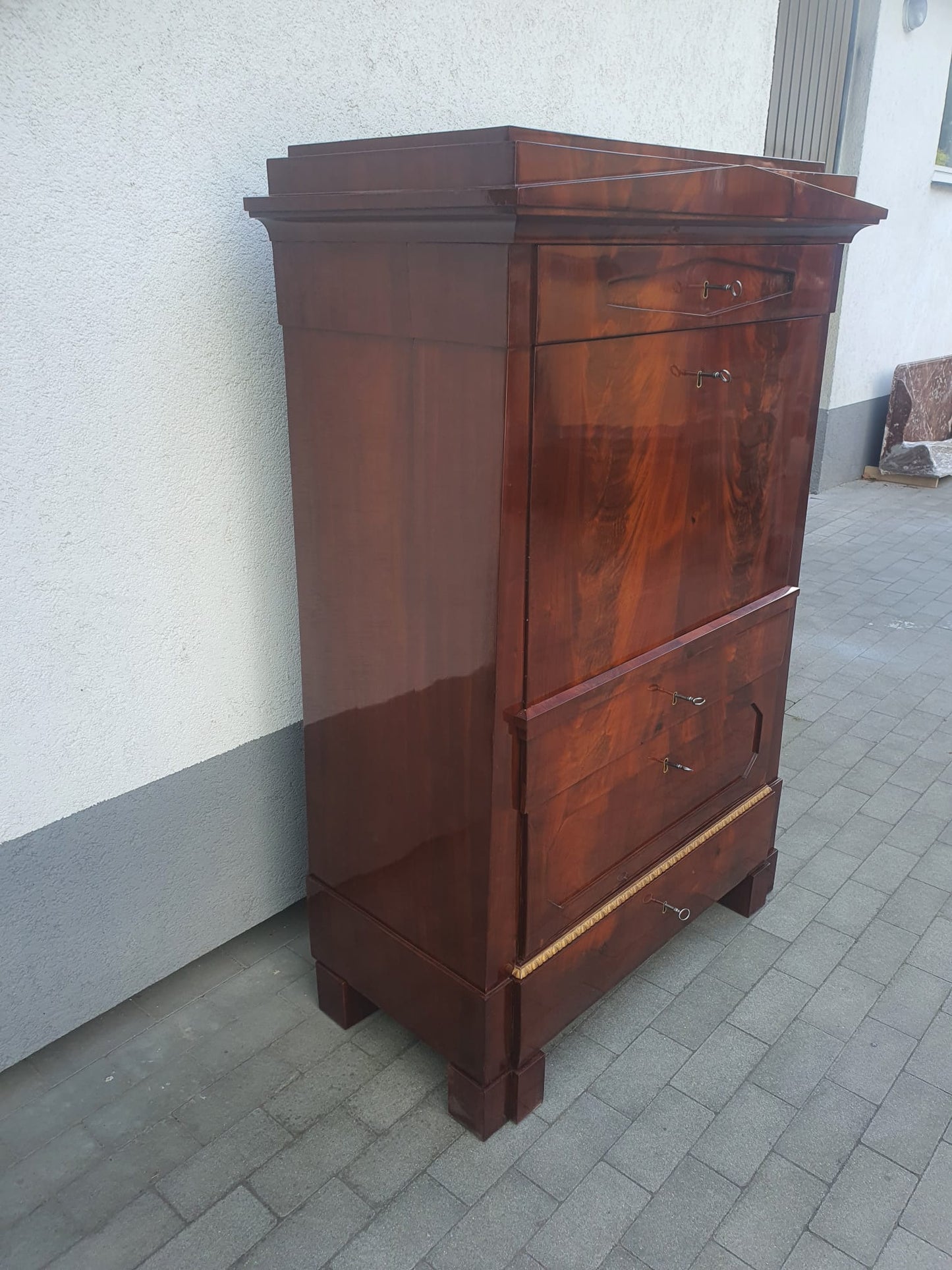 Konischer Biedermeier Damensekretär Mahagoni um 1820