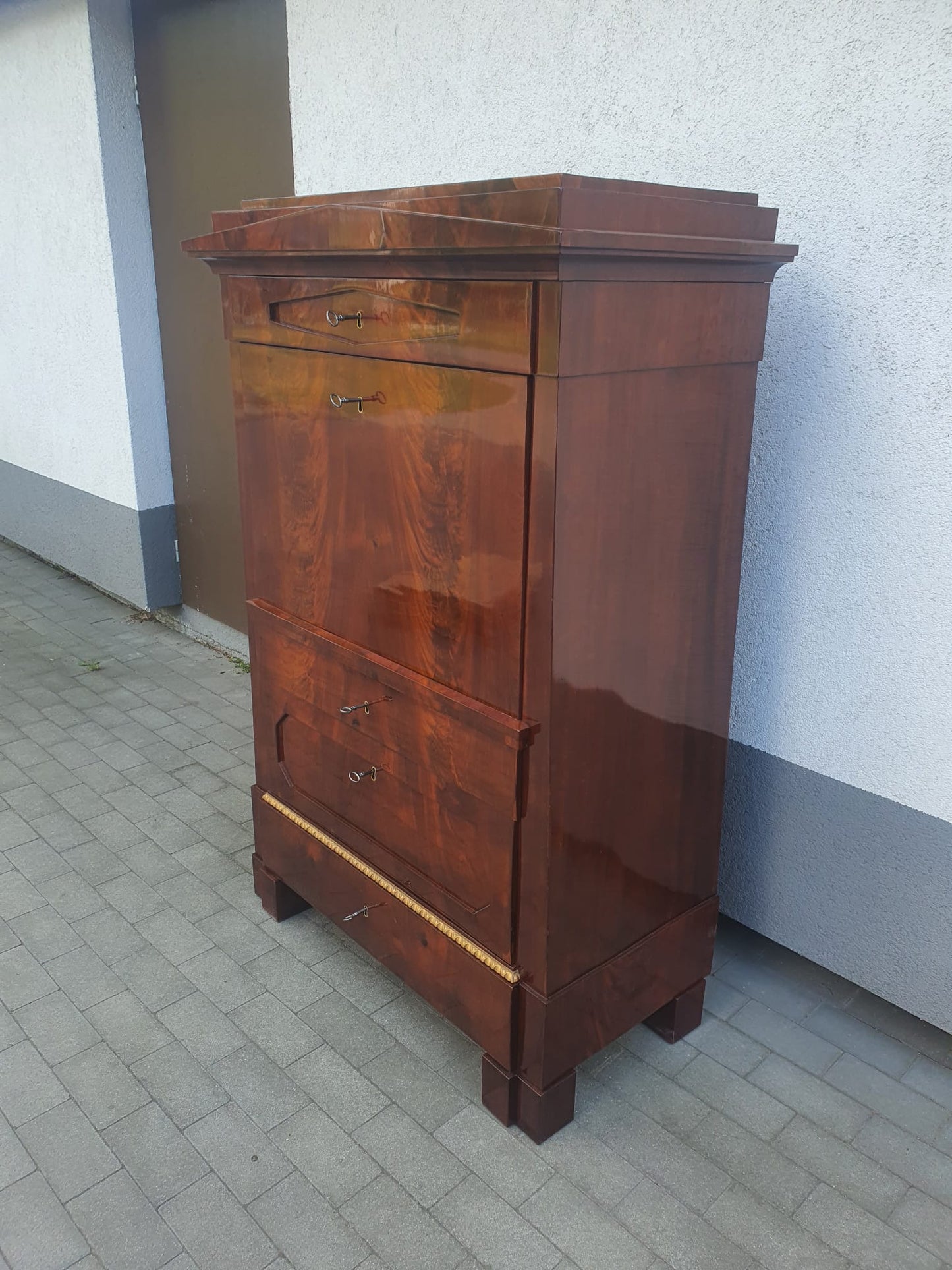 Konischer Biedermeier Damensekretär Mahagoni um 1820
