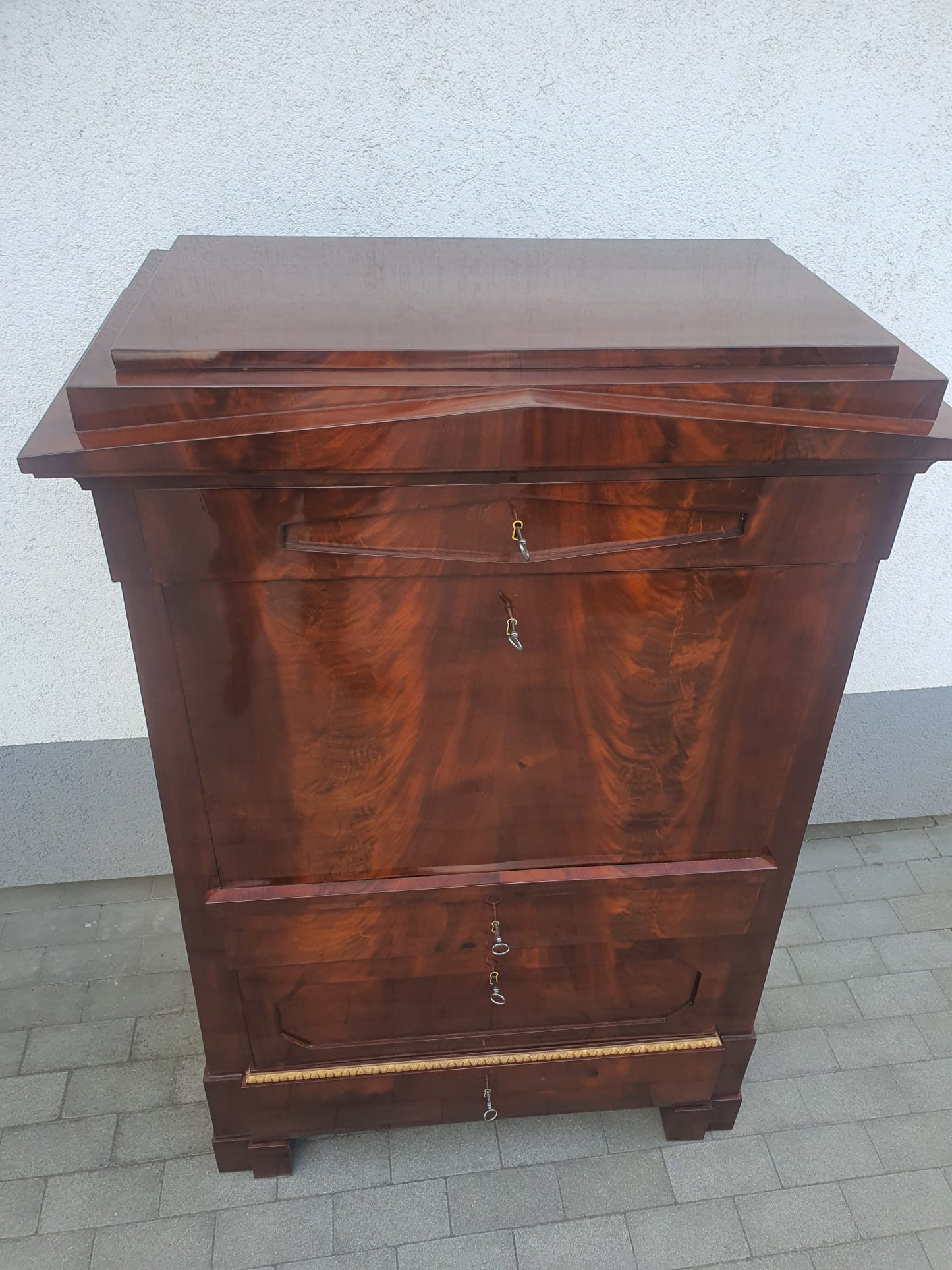 Konischer Biedermeier Damensekretär Mahagoni um 1820