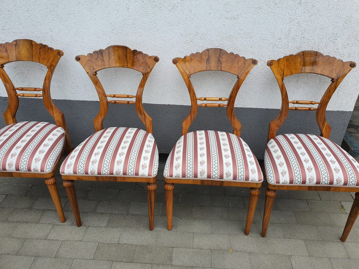 Set Biedermeierstühle in Nussbaum Wien um 1830