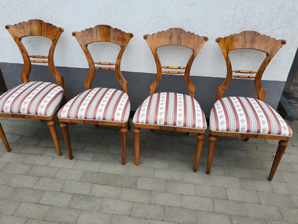 Set Biedermeierstühle in Nussbaum Wien um 1830