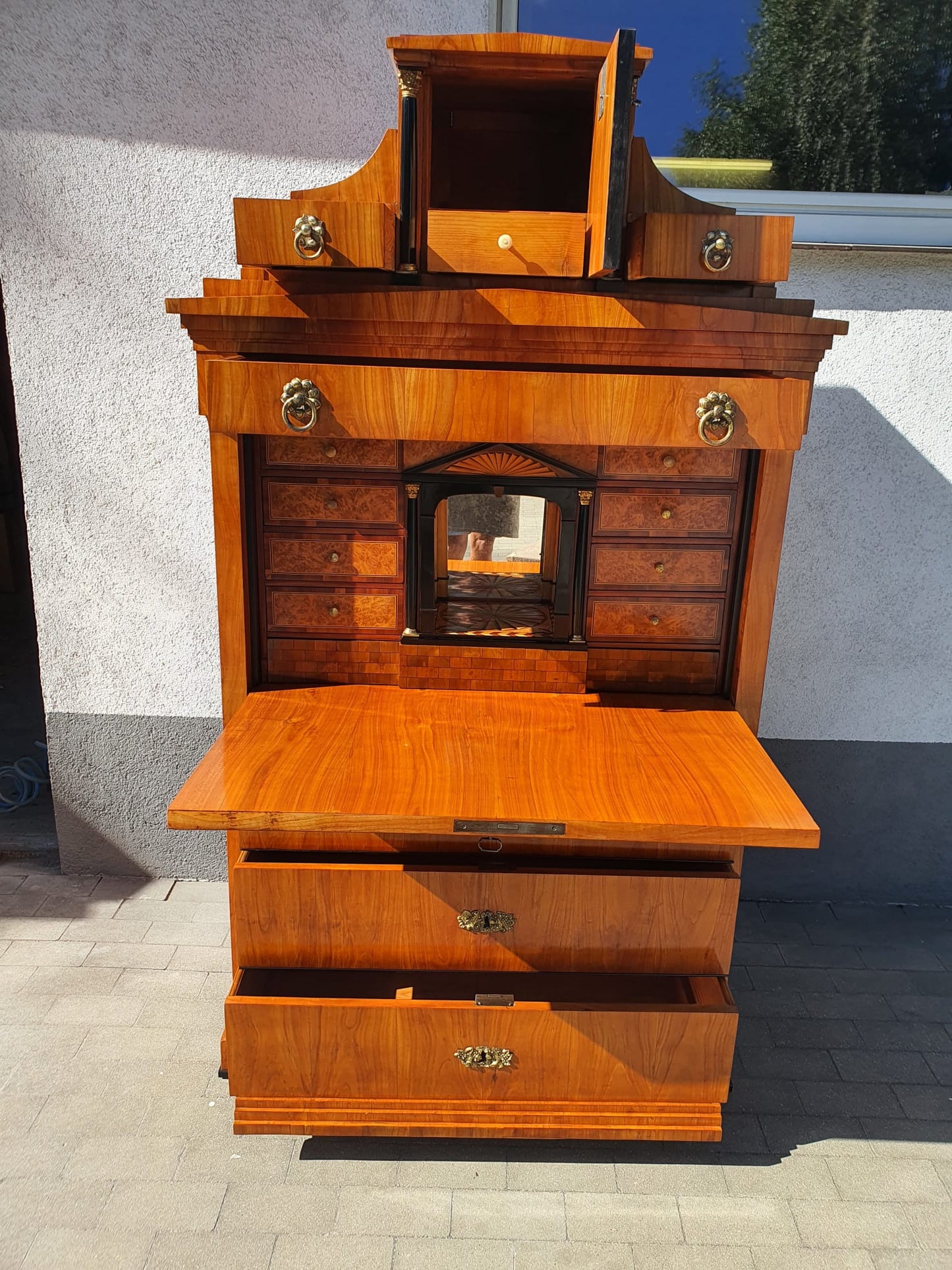 Originaler Biedermeier Sekretär in Kirschbaum Dresden um 1820